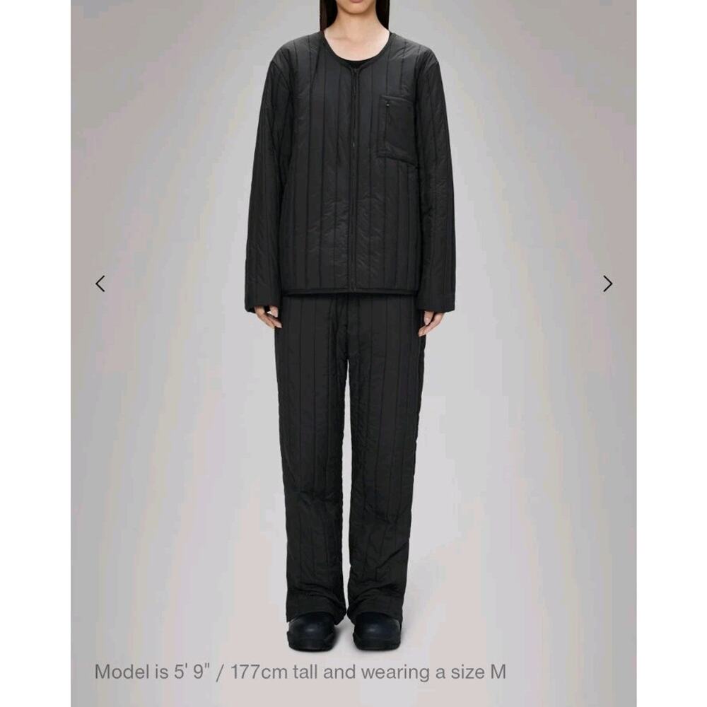 NEW Rains Banja Liner Jacket Sz S Black Unisex Adults Layering Quilted Full Zip